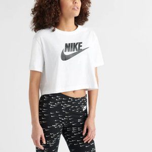 Nike Women's Logo Croped T-Shirt White